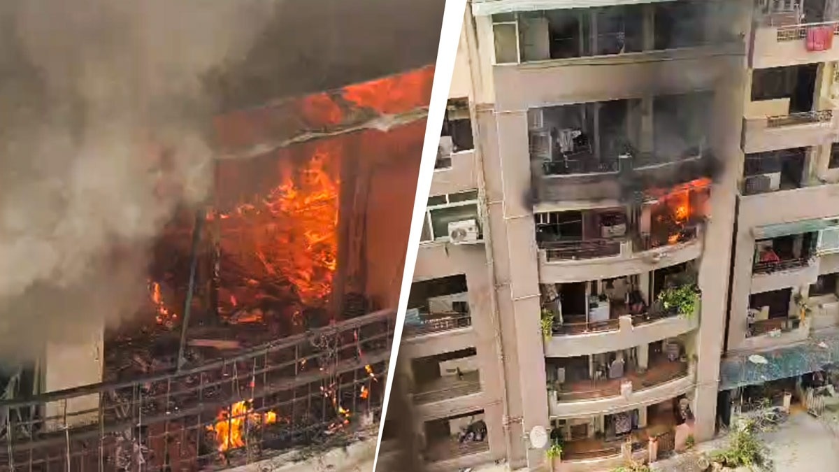 गाजियाबाद के बंद पड़े फ्लैट में लगी भीषण आग (Photo: Screengrab)