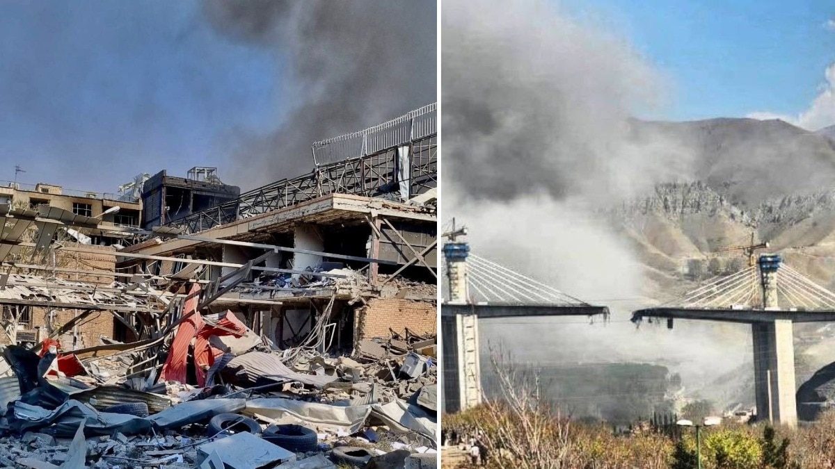 ईरान के जरूरी इन्फ्रास्ट्रक्चर पर कई अटैक हुए हैं. (Photo: X/@arzakani4 & @HKermanpour)