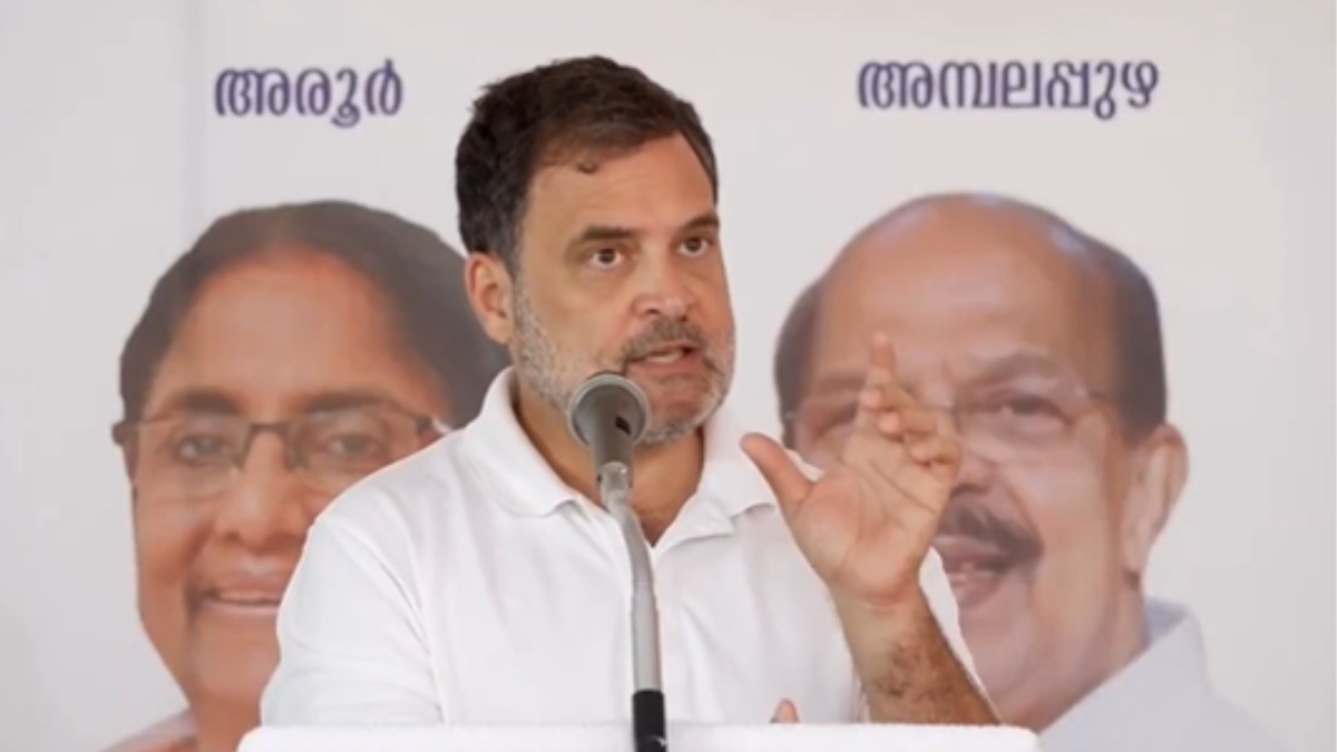 राहुल गांधी ने अलापुझ्झा में जनसभा को संबोधित किया. (Photo: X/RahulGandhi)
