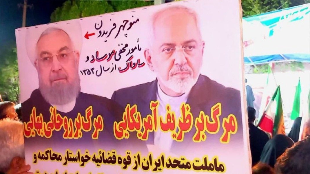 ईरान के पूर्व राष्ट्रपति हसन रूहानी, पूर्व विदेश मंत्री जवाद ज़रीफ (Photo- ITG)