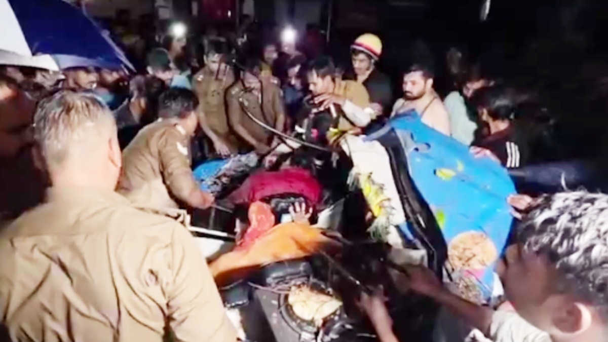 Kanpur Tree Falls on Auto