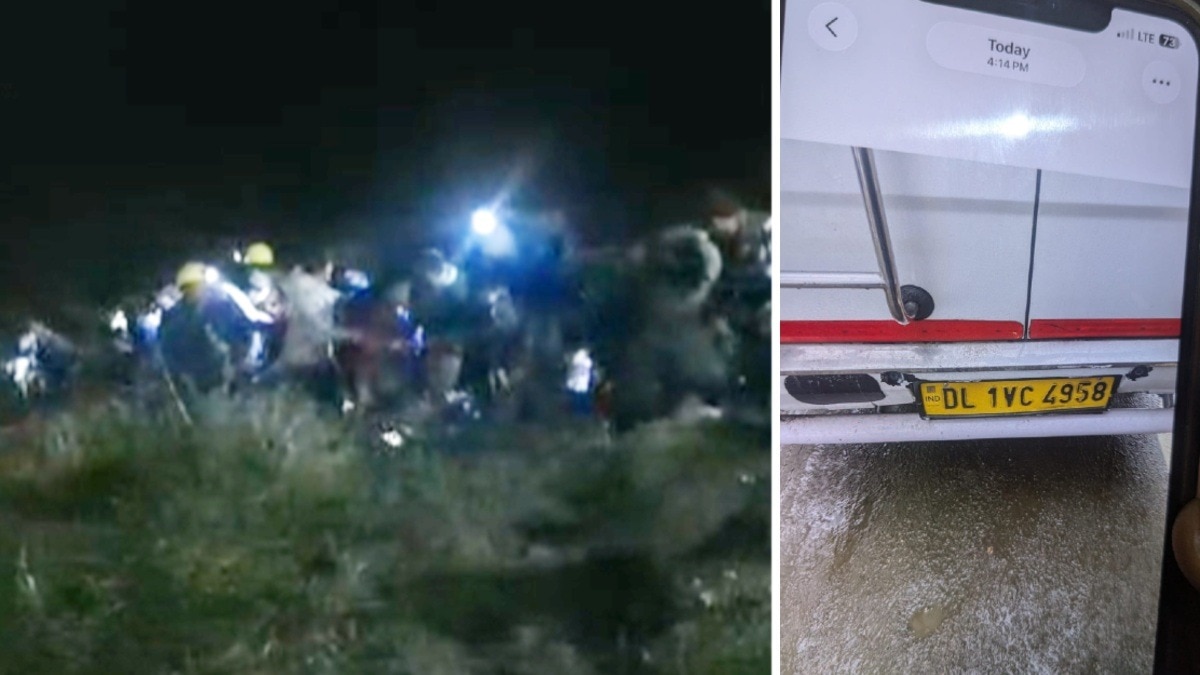 अंधेरे और ढलान के बीच रेस्क्यू जारी.(Photo:Screengrab)