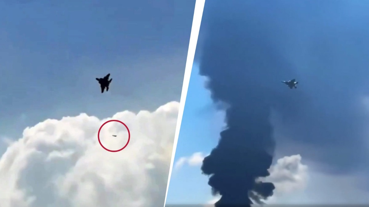 ईरान के हमले के बाद जेट क्रैश हो गया था जिसमें एक पायलट सुरक्षित बच गया था जबकि दूसरा लापता हो गया था. (Photo:X/screen grab)