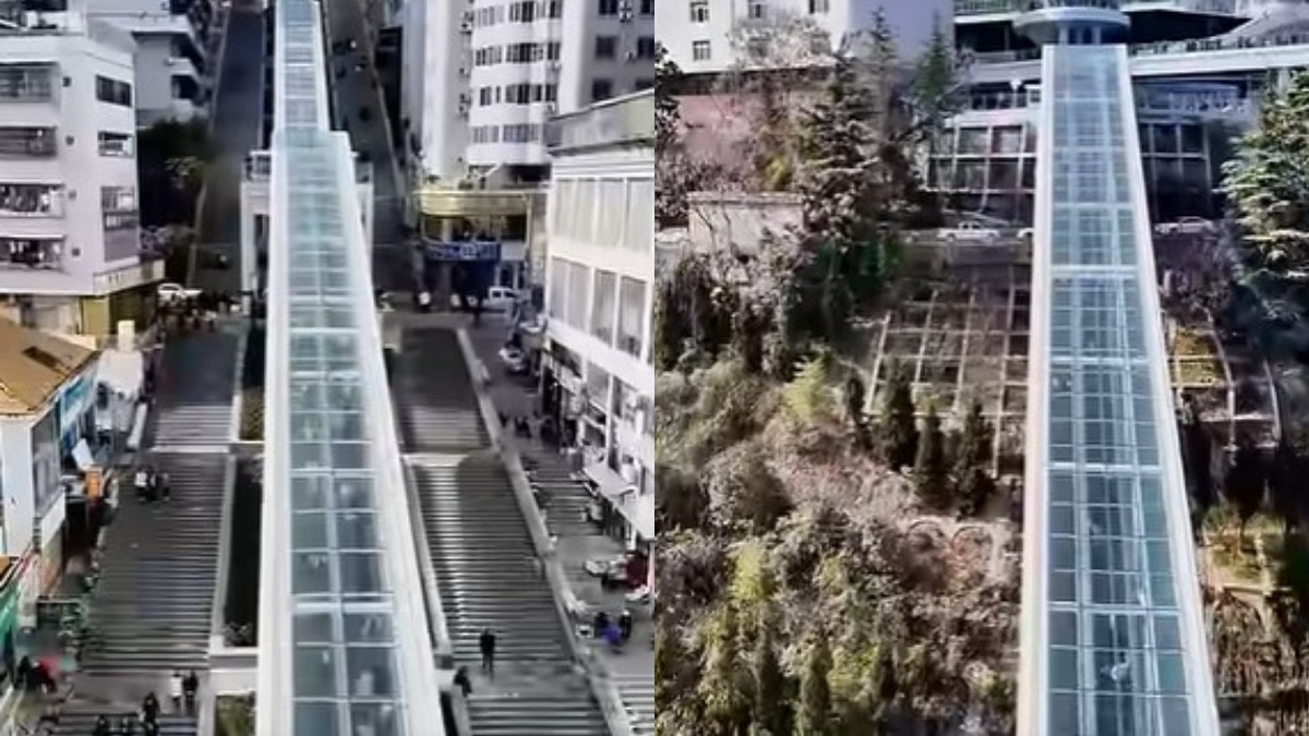 world longest outdoor escalator, wushan goddess escalator china