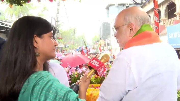 केरल के अलाप्पुझा में अमित शाह ने रोड शो किया. (Photo: ITG)