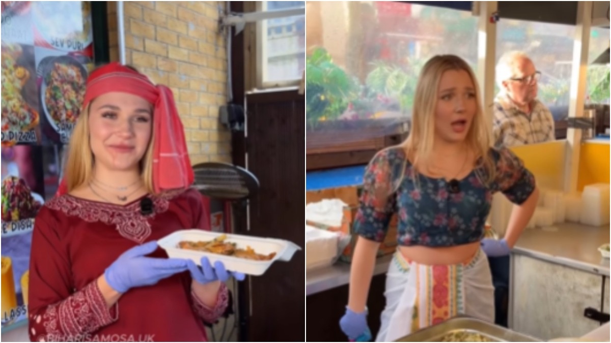 लंदन की सड़कों पर बिहारी लहजे में समोसा बेच रही विदेशी महिला (Photo - Instagram/@biharisamosa.uk)