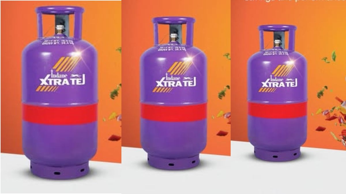 इंडेन का एक्स्ट्रा तेज सिलेंडर बैंगनी कलर में आता है. (Photo: IOCL)
