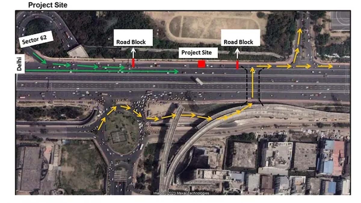 9 अप्रैल से 10 जून तक बंद रहेगी नोएडा सेक्टर 62 के पास की सर्विस रोड 