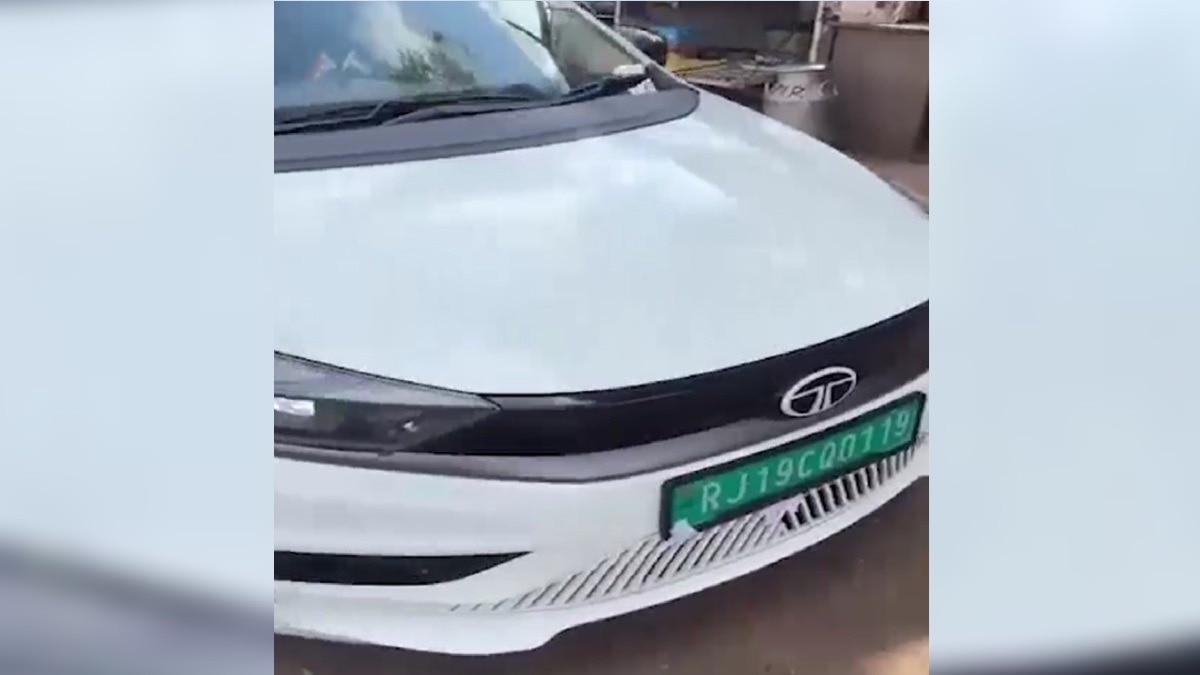 धुआं न छोड़ने वाली इलेक्ट्रिक कार का काटा प्रदूषण चालान.(Photo:Screengrab)