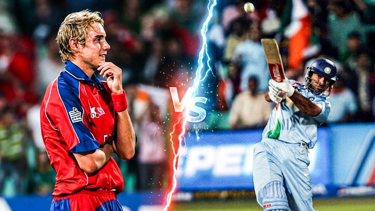 युवराज के प्रहार से ब्रॉड झुंझला उठे थे... (Photo, Getty)