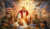 In a now deleted post, Trump appeared draped in robes, surrounded by divine light In a now deleted post, Trump appeared draped in robes, surrounded by divine light