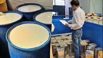 Fake paneer was being produced at factory in Meerut. (Photo: Screengrab) Fake paneer was being produced at factory in Meerut. (Photo: Screengrab)