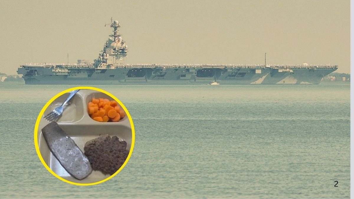 युद्धपोत पर अमेरिकी सैनिकों को मिलने वाले खाने की थाली की तस्वीर वायरल (Photo - AP)