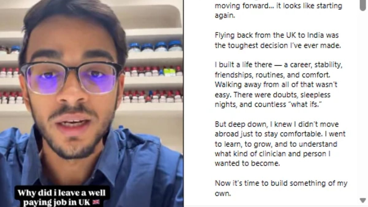 विदेश में 40 लाख रुपये की नौकरी छोड़ भारत लौटा युवक. (Photo: insta/@physiomanav)