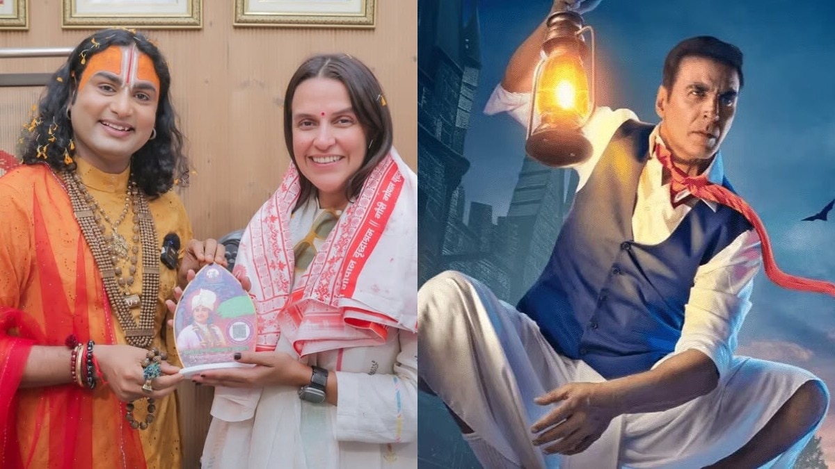 नेहा धूपिया, अक्षय कुमार (Photo: Instagram @aniruddhacharyajimaharaj/movie poster)