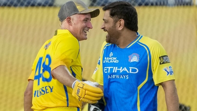 MS Dhoni’s return, with batting coach Michael Hussey.