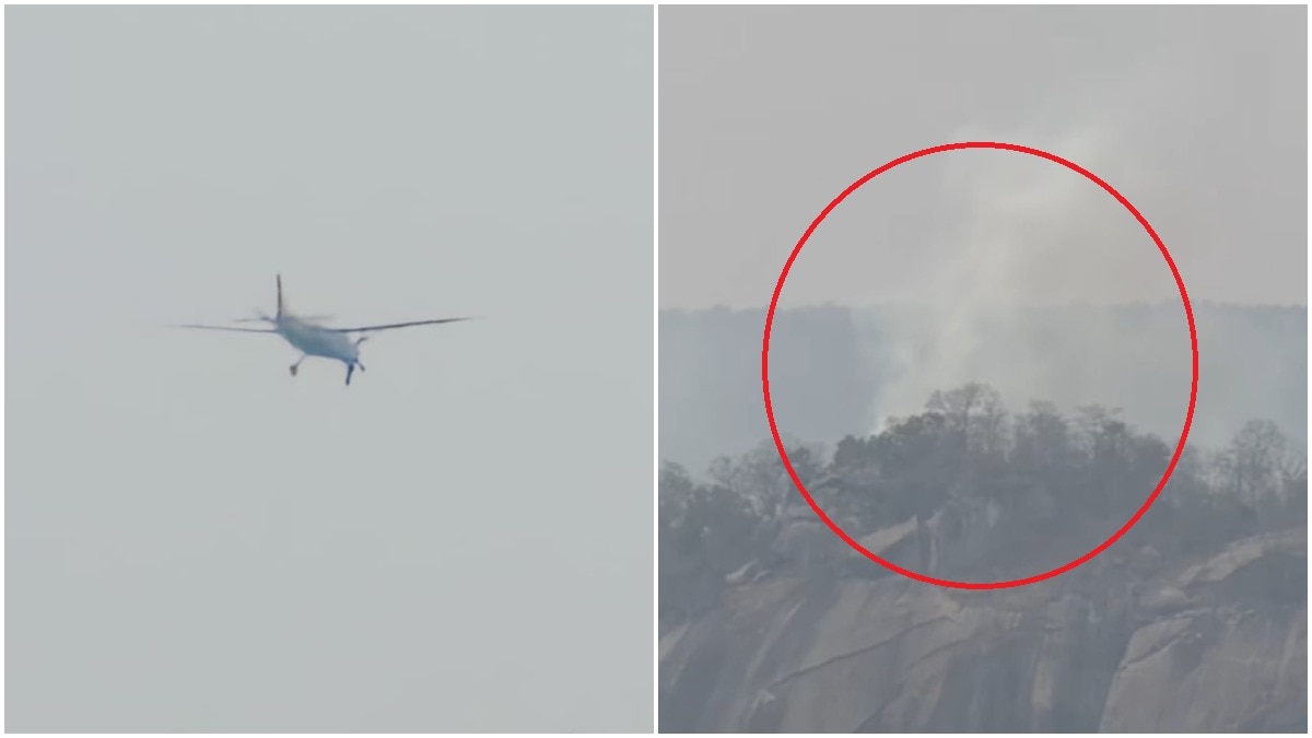 छत्तीसगढ़ के जशपुर में एक प्राइवेट प्लेन पहाड़ियों से टकराकर क्रैश हो गया. (Photo: ITG)