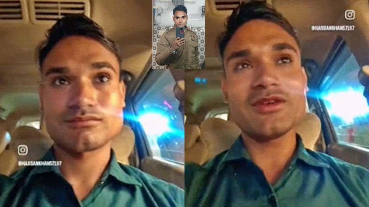 Accused Hasan Khan was also seen in police uniform. (Photo: Screengrab)