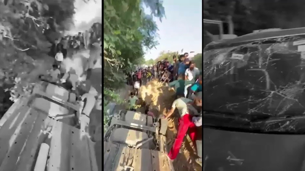 गुरुग्राम: बीच सड़क खुदे गड्ढे में गिरी महिला प्रोफेसर की कार, टला बड़ा हादसा- VIDEO