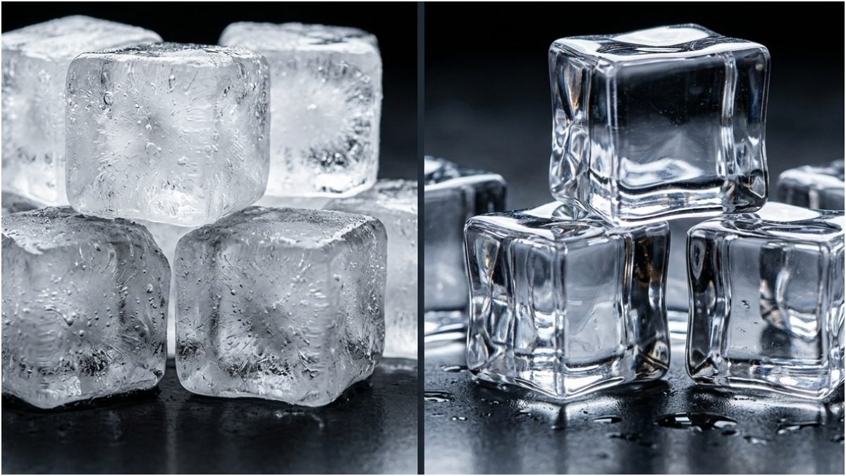 घर पर जमी बर्फ बाजार की आइस क्यूब से काफी अलग होती है. (Photo: AI Generated)
