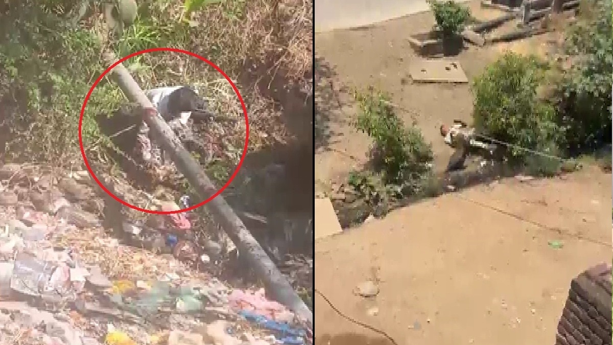 जमीन पर पटककर तेंदुए के ऊपर बैठा, MP के धार का चौंकाने वाला VIDEO