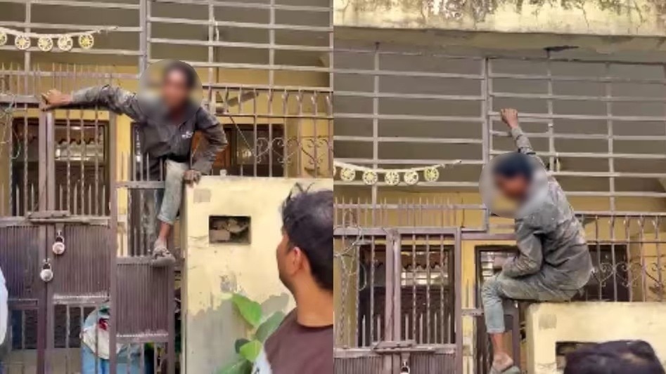 Boy stuck in iron grill (Photo: Screengrab)