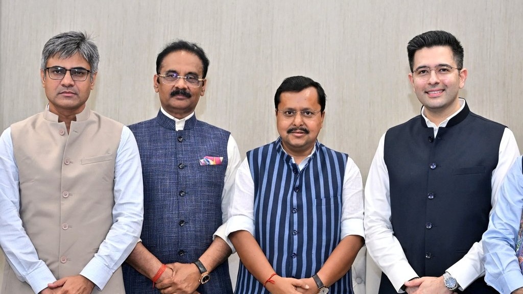 राघव चड्ढा ने थामा बीजेपी का दामन. (Photo: X/@NitinNabin)