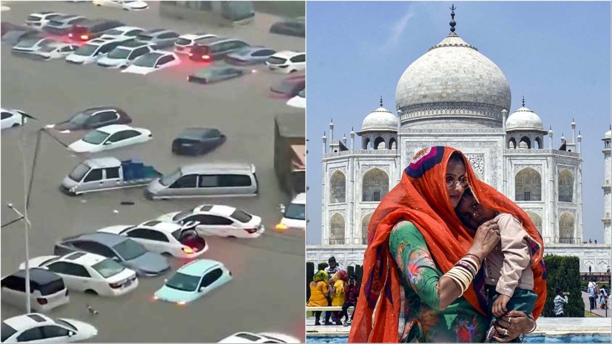 भारत गर्मी से जूझ रहा, चीन बाढ़ से... क्विंगझाऊ में सड़कें-गाड़ियां डूबीं, मौसम में अंतर कैसे