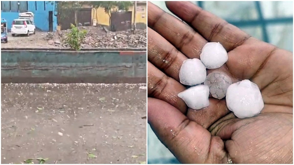 गाजियाबाद, सीलमपुर और यमुना विहार में बारिश के साथ गिरे ओले (फोटो-ITG)