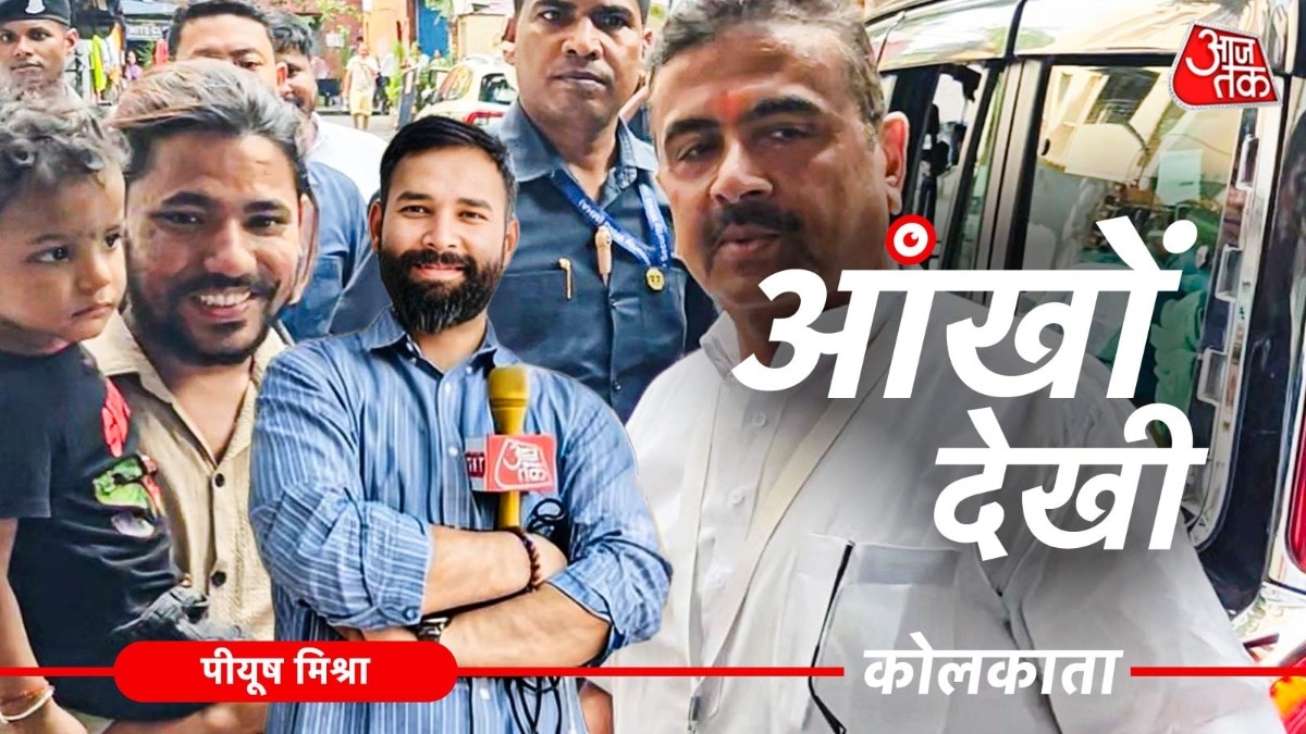 29 अप्रैल को सुबह करीब 8 बजे सुवेंदु अधिकारी हनुमान मंदिर गए. (Photo: ITG)