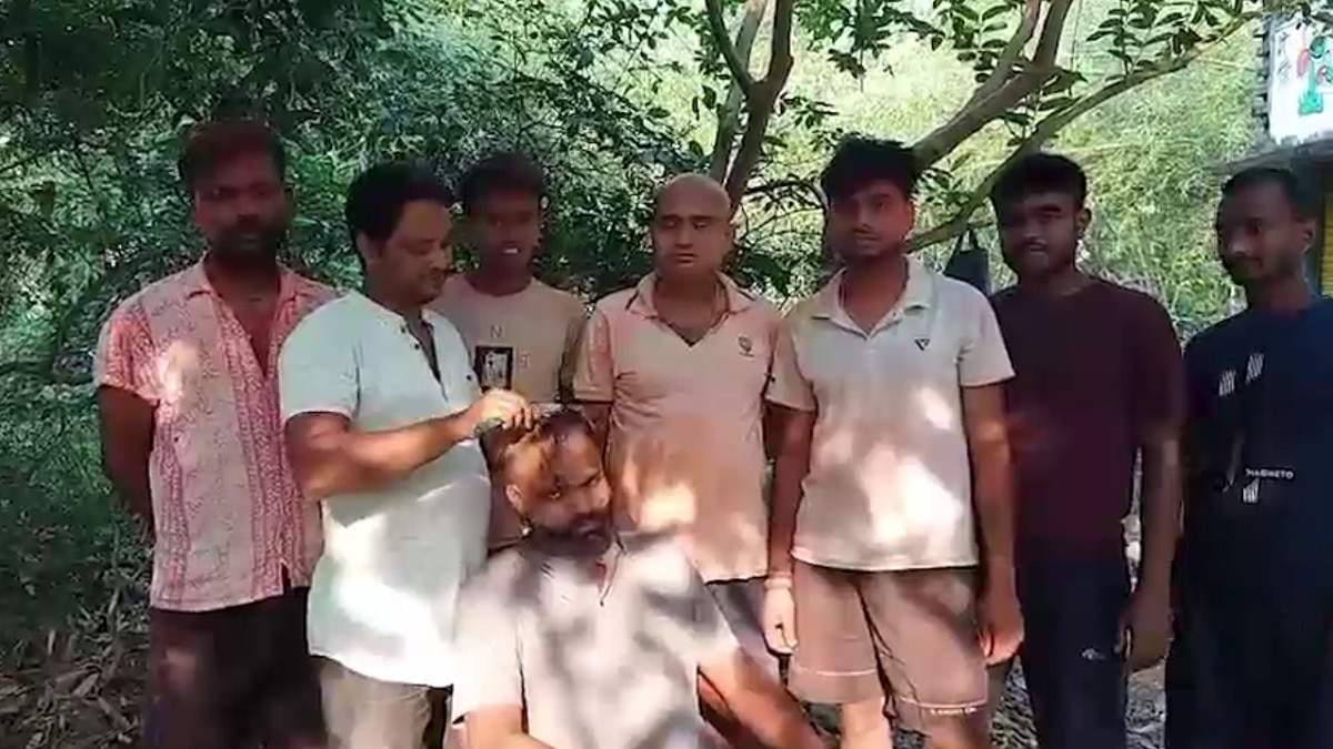 TMC की हार पर बीजेपी कार्यकर्ताओं ने कराया मुंडन, किया 'अंतिम संस्कार'