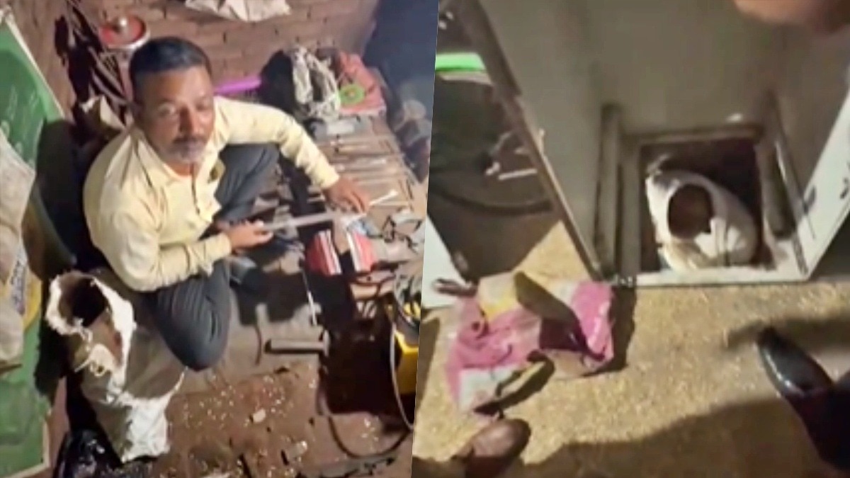 मेरठ में तहखाने में चल रही थी अवैध हथियार फैक्ट्री (Photo- Screengrab) 