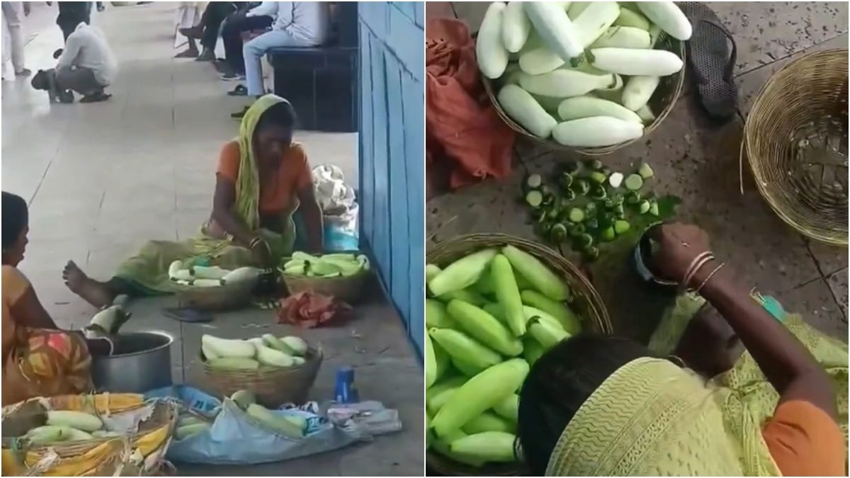 रेलवे स्टेशन पर खीरे में रंग मिलाने का वीडियो वायरल है. (Photo: X/ChapraZila)