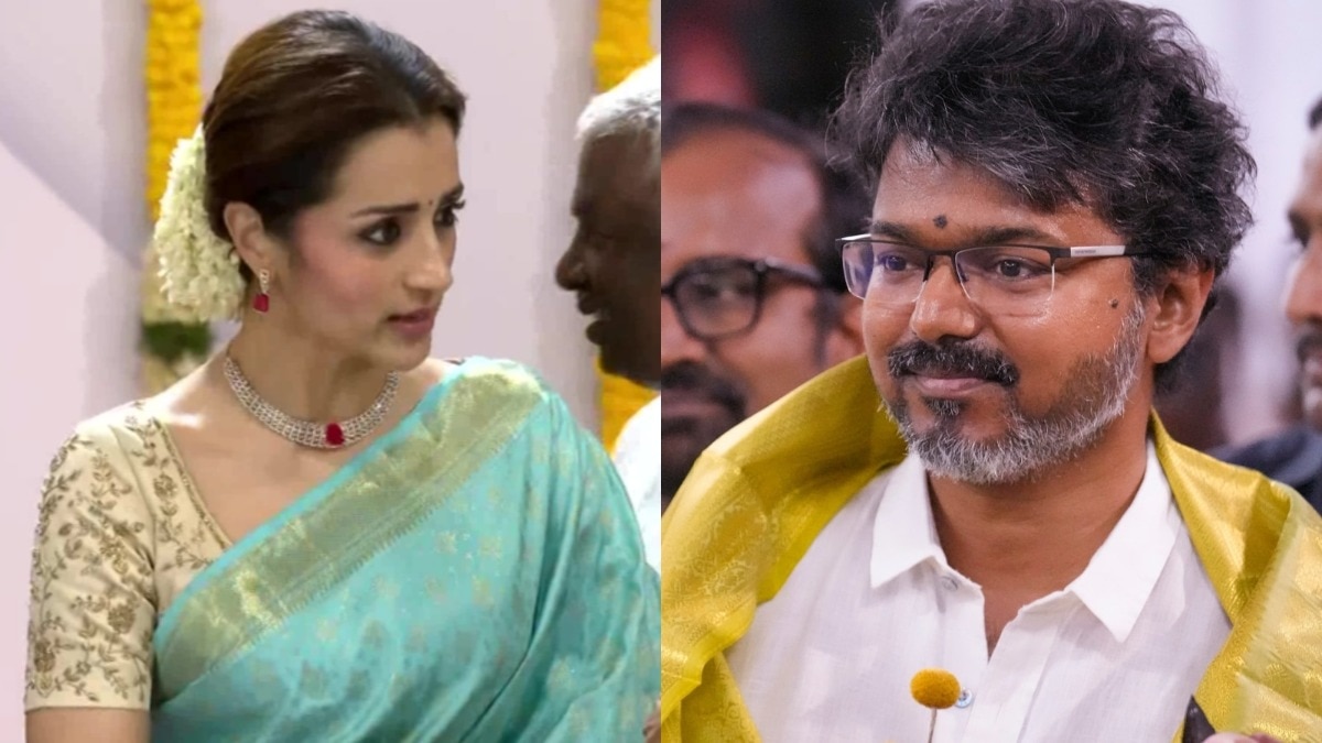 Trisha Krishnan attends Thalapathy Vijay's oath taking ceremony.