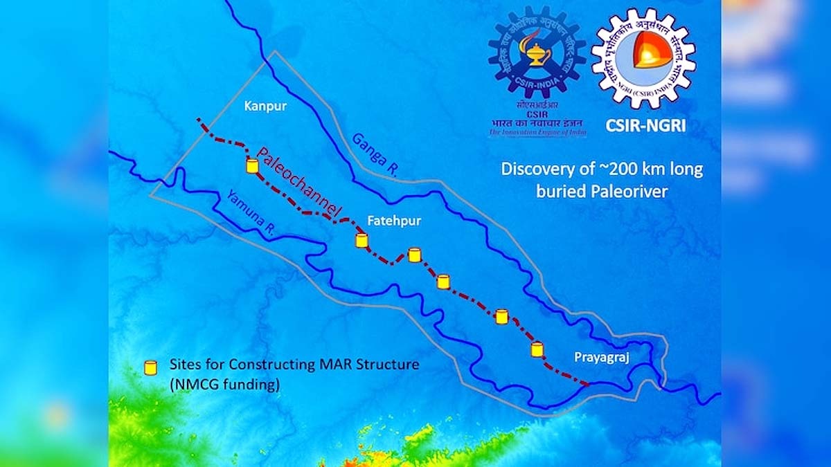 इस तस्वीर में जो काली लाइन दिख रही है वही है प्राचीन नदी. (Photo: CSIR-NGRI)