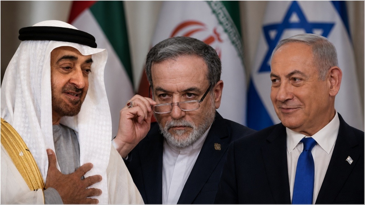 Mohammed Bin Zayed Al Nahyan, Abbas Araghchi, Benjamin Netanyahu, netanyahu uae visit,