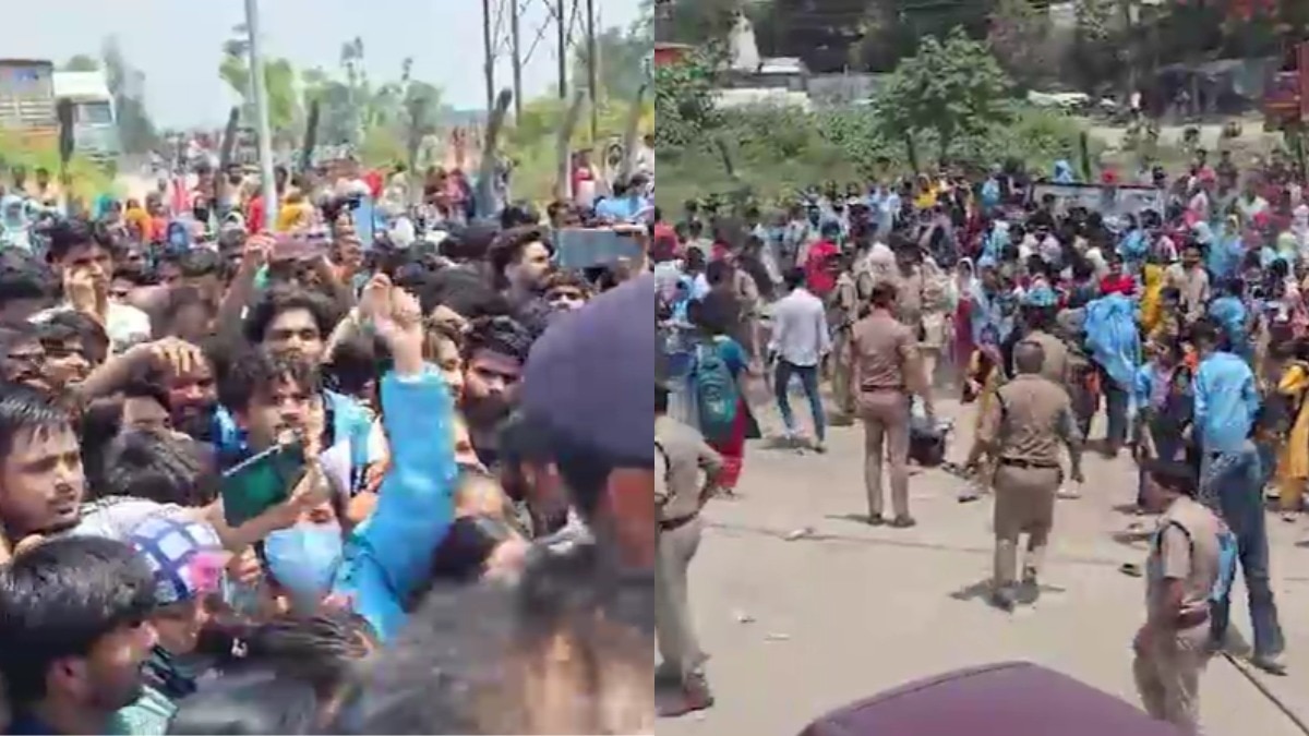 पथराव में पुलिसकर्मी भी घायल हो गए. (Photo- Screengrab)