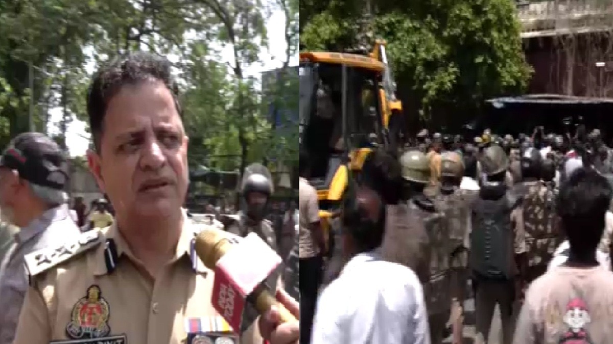 वकीलों के चैबरों पर हुई बुलडोजर कार्रवाई पर आया डीसीपी का बयान. (Photo: Screengrabs)
