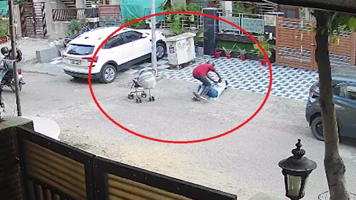 चंडीगढ़ में महिला से दिनदहाड़े लूट. (Photo: Screengrabs)