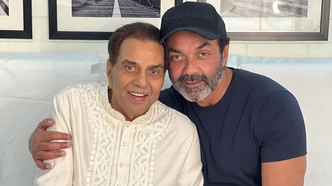 Bobby Deol with his father Dharmendra