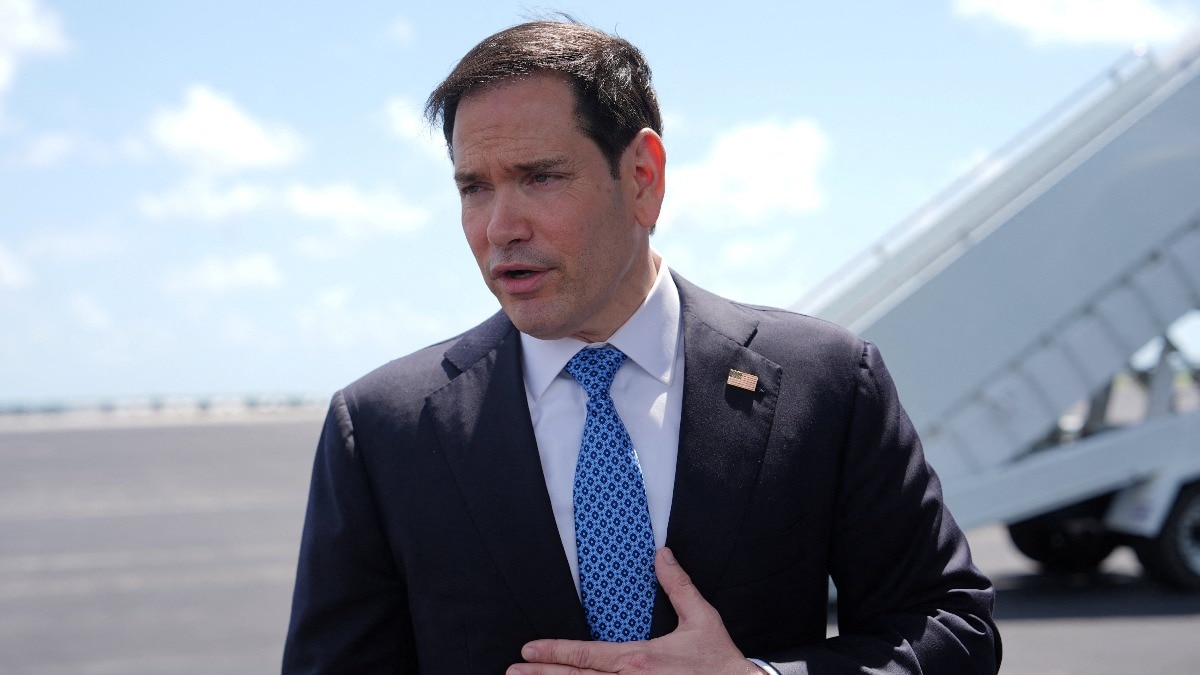 Secretary of State Marco Rubio speaks to the press before boarding his plane at Homestead Air Reserve Base, Florida, U.S., Thursday, May 21, 2026.  Rubio is traveling to a NATO foreign ministers meeting in Sweden. (Photo: Reuters)