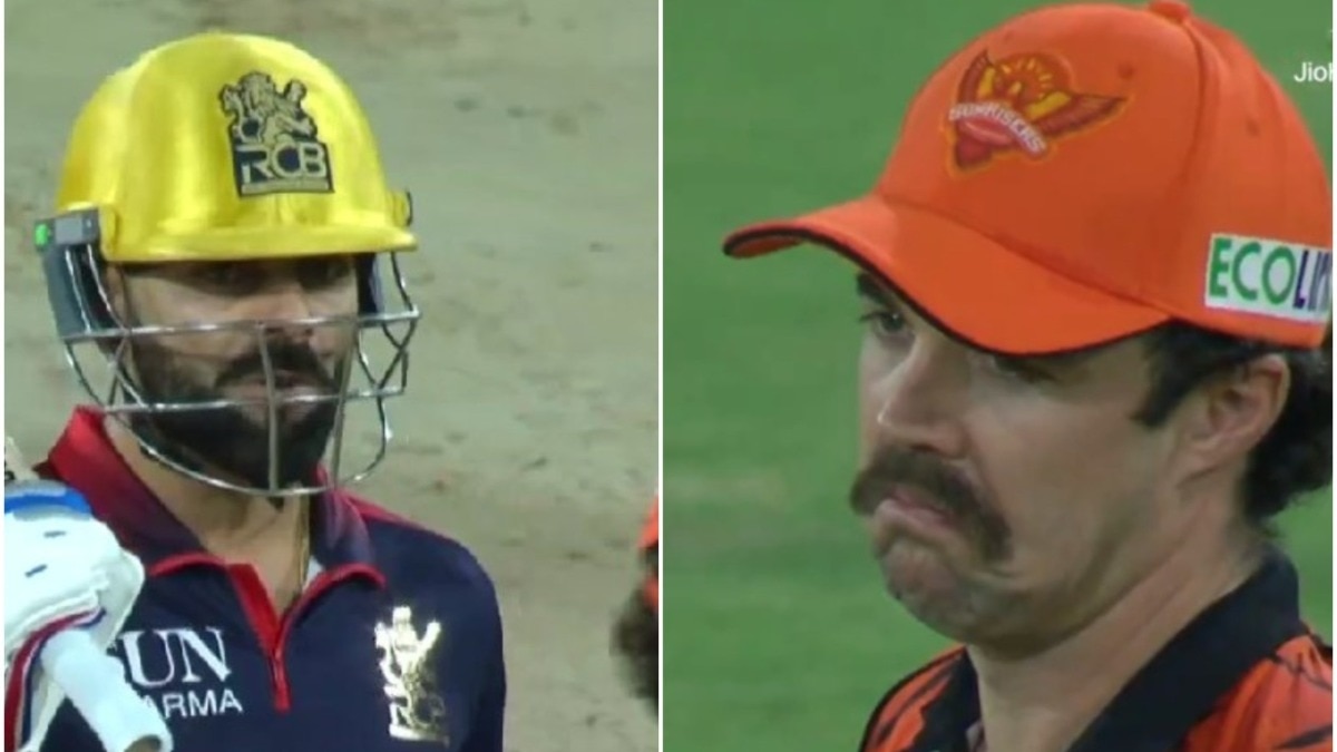हैदराबाद-बेंगलुरु मैच में गरमाया माहौल... (Photo: Screengrab/JioHotstar))