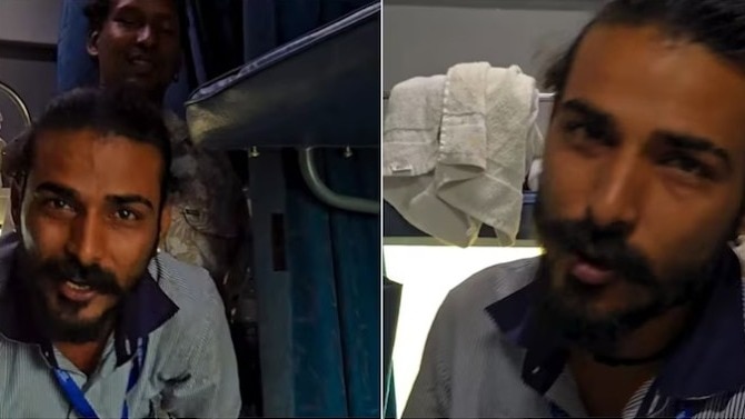 Indian Railways viral video, train cleaning complaint, railway housekeeping staff,