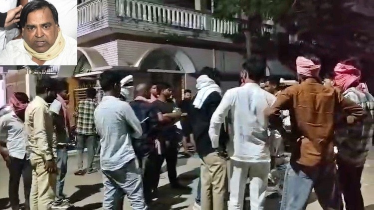 attack on MLA Maharaji Prajapati's residence (Photo: ITG)