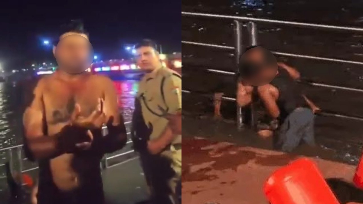 हरिद्वार में गंगा घाट पर अश्लील हरकत पर पुलिस का एक्शन (Photo- Screengrab)