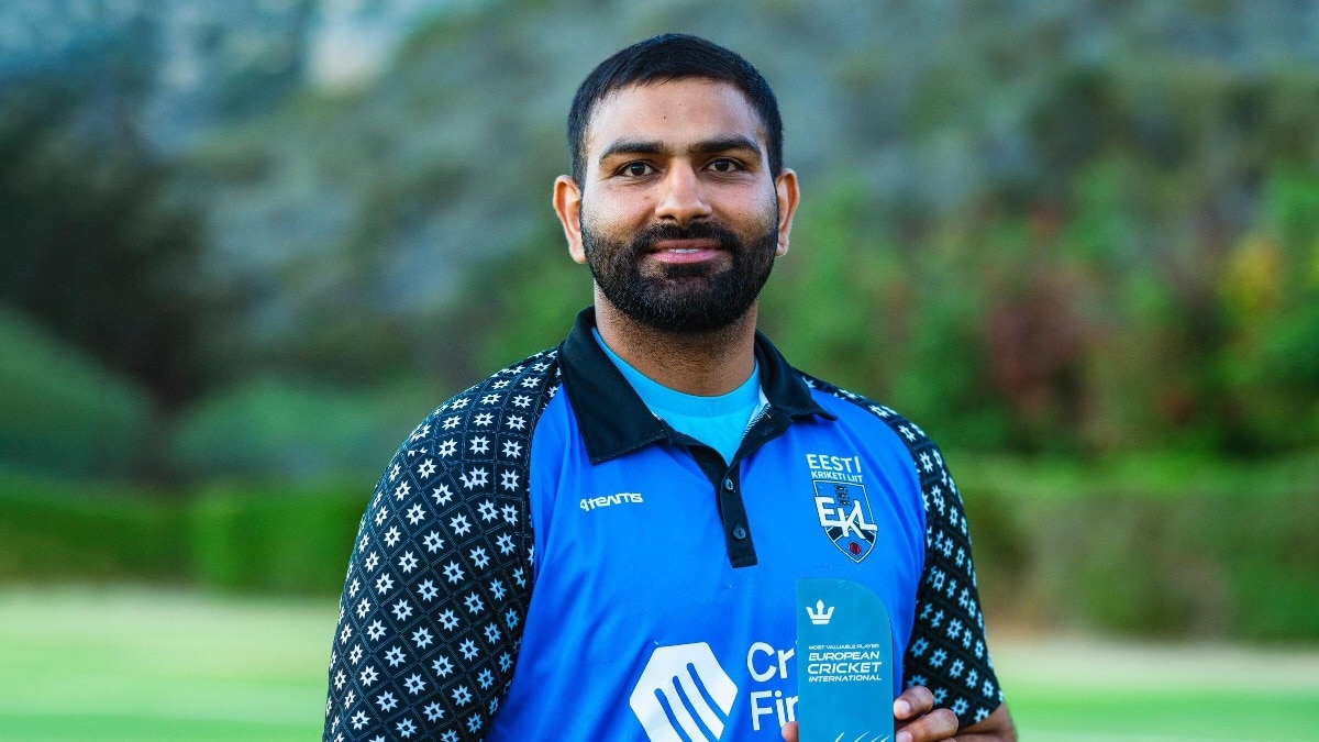 एस्टोनिया के बल्लेबाज साहिल चौहान... ( Photo: European Cricket)