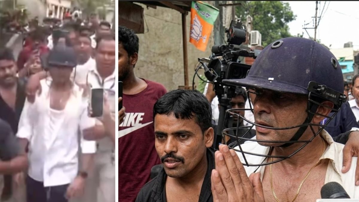 सोनारपुर में हमले के बाद सुरक्षा घेरे में निकले टीएमसी नेता अभिषेक बनर्जी (Photo: ITG)
