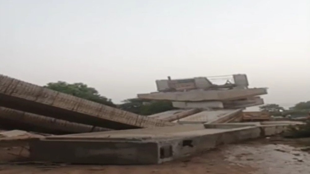 Railway Overbridge collapse in gurjarat.