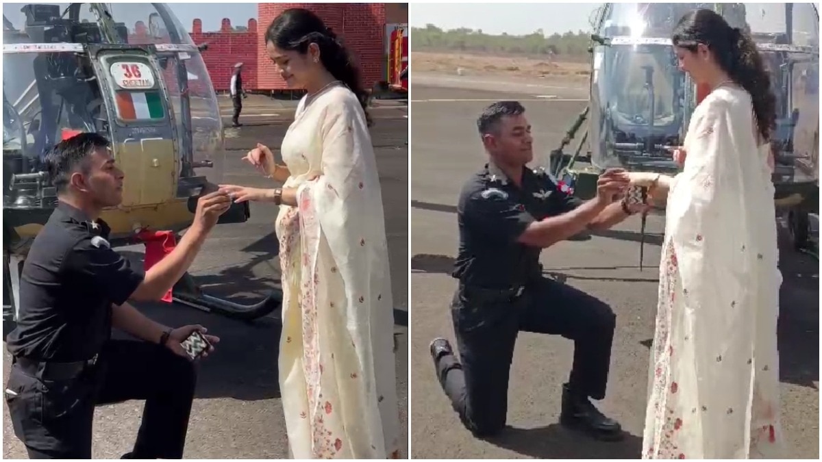दीक्षांत समारोह में हेलीकॉप्टर बना प्यार का गवाह