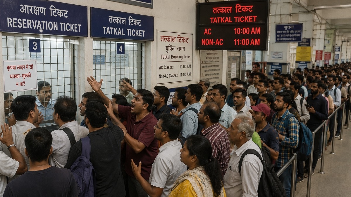 इन दिनों फिर से ऑनलाइन और काउंटर पर नहीं हो पा रही तत्काल टिकट की बुकिंग (Photo - AI Generated)